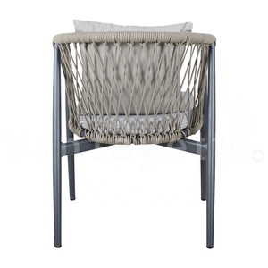 Silla de mesa de jardín Calista, muebles de exterior, sillas y cuerda plegable, silla de aluminio tejida, juego de comedor - Product Image 6
