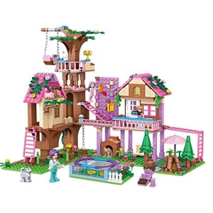 Nouvelles maisons dans les arbres pour filles, blocs de construction en plastique ABS, jouets éducatifs pour enfants, villa de plage assemblée, princesse - Product Image 1