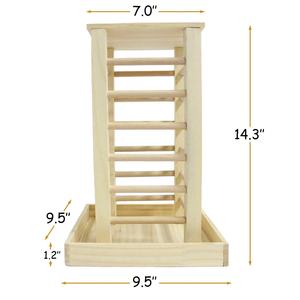 Mangeoire à foin en bois en gros, support d'alimentation pour lapins, distributeur automatique d'aliments pour animaux de compagnie, mangeoire à foin en bois massif pour petits animaux - Product Image 1