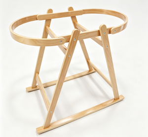 Support à bascule en bois populaire au design moderne pour panier de Moïse en crochet et berceau de bébé – Meuble - Product Image 1