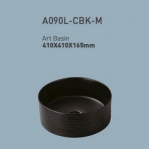 Lavabo de Cerámica CR A001-CBK-M Negro Mate, 420x420x150mm, para Encimera - Product Image 5