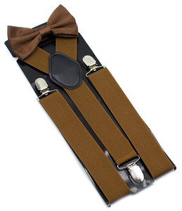 Volwassenen Heren Smoking Bretels Verstelbare Y Vorm <span class=keywords><strong>3</strong></span>.5Cm Breedte <span class=keywords><strong>3</strong></span> Clip Effen Kleur Bretels Bowtie Set - Product Image 4