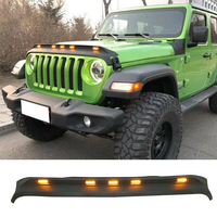 Protection de capot avant de voiture, déflecteur anti-insectes et anti-sable avec lumière pour Jeep Wrangler JL 2018-2020, garde-boue extérieur