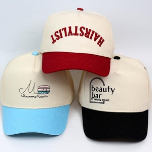 Tùy chỉnh 5 Bảng điều khiển một cấu trúc khung bông chạy thể thao Mũ bóng chày gorras cho nam giới 3D thêu logo hai giai điệu mũ - Product Image 1