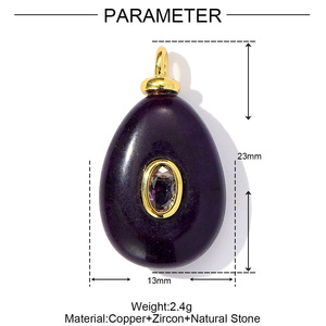 จี้หินธรรมชาติทองเหลือง P67 รุ่นใหม่ ขายดี ประดับด้วยพลอยหลากสี สำหรับทำเครื่องประดับ DIY ขายส่ง - Product Image 6