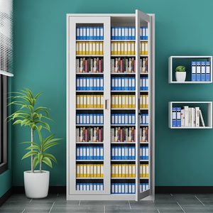 Armoire de classement grande capacité avec compartiments supérieurs et inférieurs pour dossiers et fournitures - Product Image 2