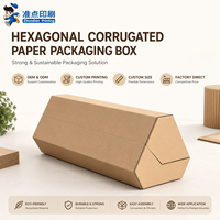Boîte en carton ondulé hexagonal rigide et résistant aux chocs, écologique, pour le transport de plantes et de fleurs en ferme florale