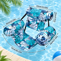 Fauteuil gonflable tropical en forme de feuille, transat flottant, hamac aquatique avec dossier pour les vacances d'été à la plage ou à la piscine - Vente en gros