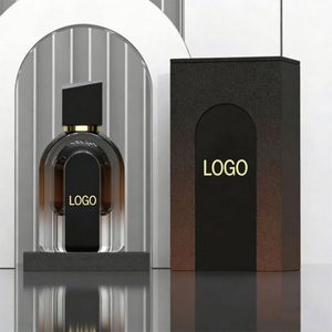 Luxury Square Gradient Amber Glass Perfume Bottle 30ml 50ml 100ml with Black Square Cap & <b>Matching</b> Gradient <b>Box</b> - Product Image 2