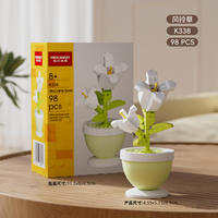 Blocs de construction en ABS, plantes en pot florales quatre saisons, briques compatibles, 50-100 pièces, pour jouets éducatifs et décoratifs