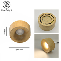 Plafonnier LED encastré anti-éblouissement 12W blanc chaud, couleur bois de noyer Burlywood, en aluminium, 2026