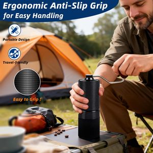 420 Stainless Steel Burr Homeuse Espresso Mini <b>Small</b> Hand Mill Portable Manual Coffee <b>Grinder</b> with Wood Handle - Product Image 3