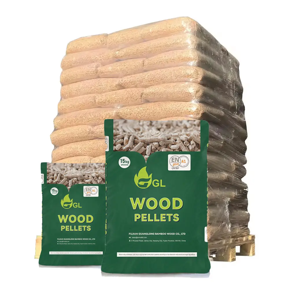 Enplus A1 CN007 A1 Melhor Qualidade - Pelotas de madeira de pinho 6mm Grade de energia de carbono ativado Pellet Briquetes de madeira