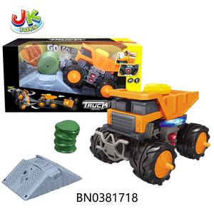 Camión de <span class=keywords><strong>Juguete</strong></span> Eléctrico Jacko Toys con Bidones de Aceite, Barricada, Luces y Música, Camión de Baile, Coche de Ingeniería con Botón de Arranque para Niños - Product Image 1