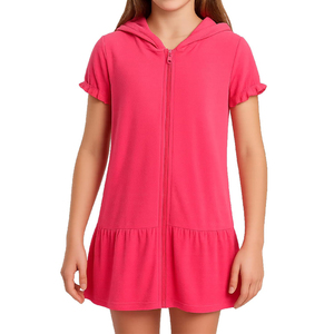 <span class=keywords><strong>Robe</strong></span> <span class=keywords><strong>de</strong></span> <span class=keywords><strong>bain</strong></span> pour filles avec capuche zippée intégrale et volants, en tissu éponge, pour enfants - Product Image 5
