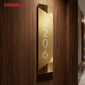 Cosun Custom ADA Sign Hotel Room Sign Número de Casa Placa de puerta con ADA Braille Hotel Signages - Product Image 1