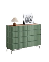 Nouvelle Conception 2026 – Commode de Rangement Moderne de Luxe Léger en Bois Vert à 8 Tiroirs avec Panneaux MDF pour Salon