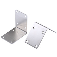 Connecteur d'angle en acier inoxydable brossé à trou positif, support d'angle encastré pour caisse en bois, connecteur en fer à 90 degrés
