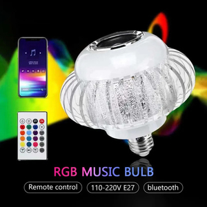 RGB âm nhạc ánh sáng bóng đèn trắng ánh sáng màu điều khiển từ xa bầu không khí ánh sáng bóng đèn với Loa thông minh Bluetooth E27 <span class=keywords><strong>LED</strong></span> bóng đèn - Product Image 2