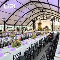Vente en gros de chapiteau de jardin pour décoration d'événement de mariage tente avec lustre à l'intérieur pour 100 personnes