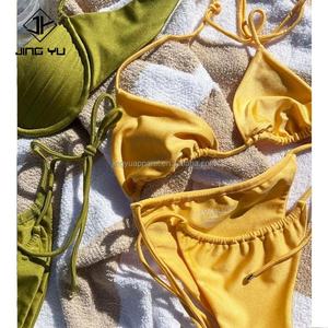 Nouvelle conception, marque privée, logo personnalisé, bikinis de couleur, tissu écologique, ensemble de bikinis, bikinis deux pièces, maillots de bain 2024 - Product Image 2