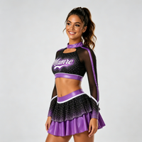Uniforme de cheerleading personnalisé pour femmes adultes, entièrement orné de strass, en polyester et élasthanne, tissu antibactérien, logo personnalisé pour