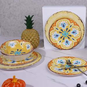 Table décorative <span class=keywords><strong>de</strong></span> nouveau Design 12 pièces bleu jaune sans BPA 11 pouces 100% mélamine pour 4 <span class=keywords><strong>personnes</strong></span> - Product Image 5