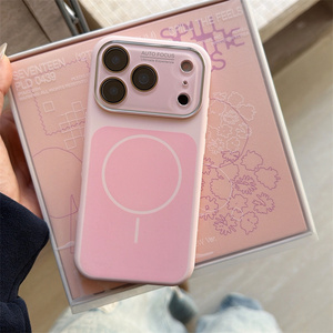 Coque de téléphone magnétique en silicone liquide avec protection d'objectif pour iPhone 17 16 15 Pro Max, dos texturé en caoutchouc et lin - Product Image 6