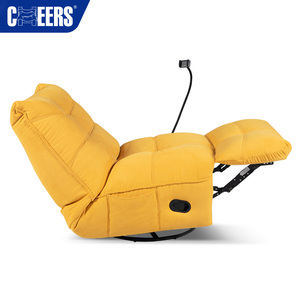 MANWAH CHEERS Canapés poufs modernes extensibles en tissu, pivotants manuellement, inclinables et à bascule, avec sac de rangement, support pour téléphone et structure métallique - Product Image 3