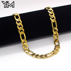 Ensemble de colliers chaîne Figaro <span class=keywords><strong>plaqué</strong></span> <span class=keywords><strong>or</strong></span> 18 carats YM, chaînes en alliage de laiton multi-tailles pour hommes et femmes, vente en gros - Product Image 6