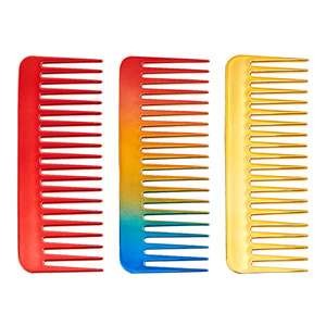 Colorful Styling <b>Wide</b>-Tooth Metal <b>Comb</b> Large Salon Use - Product Image 2