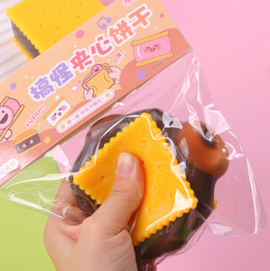 Divertido juguete antiestrés ultrasuave para descomprimir, aliviar la ansiedad y relajar, simulación de galleta tipo sándwich, juguete blando para apretar para niñas - Product Image 5