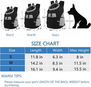 Sac à dos de transport pour chien, échantillon gratuit, pour petits chiens, respirant, design avec ouverture pour la tête, avec réflecteurs, sac à dos de transport sécurisé pour animaux de compagnie - Product Image 6
