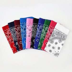 <b>Promotional</b> Logo Printed Custom Designer Cotton Polyester Square Bandana Kerchief - Product Image 1