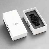Boîte à montre individuelle de luxe en carton noir avec impression numérique de haute qualité et insert en mousse – Emballage cadeau élégant pour montre