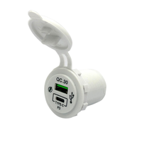 Chargeur de voiture blanc prise Usb 12V 24V double port Type C PD et QC 3.0 chargeur USB pour Auto voiture Marine moto RV