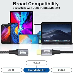USB 3.1 5A 100W Fast Charge Extension Cable 10Gbps Gen2 USB Type <strong>C</strong> Type-<strong>C</strong> Male to Type-<strong>C</strong> Female Extension Cable - Product Image 6