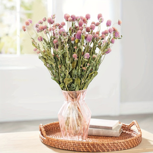 Fleurs d'amarante globe séchées naturelles, boutons de marié roses préservés pour la décoration intérieure, les mariages, les arrangements floraux DIY - Product Image 1