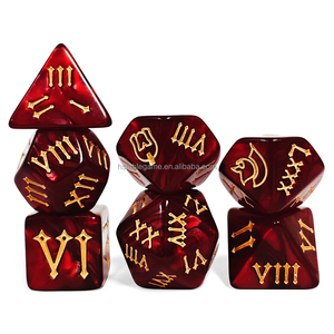 Juego de Dados Poliédricos con Diseño Único de Números Romanos HS Pearl, Juego de Dados Acrílicos para Juegos de Mesa, DND, <span class=keywords><strong>Dungeons</strong></span> and Dragons - Product Image 2