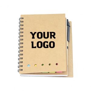 Kraft Paper Handmade Logo Customized <b>A5</b> Memo Pad Small A6 Spiral Notebook With Pen to Do List Sticky Notes <b>Notepad</b> - Product Image 1