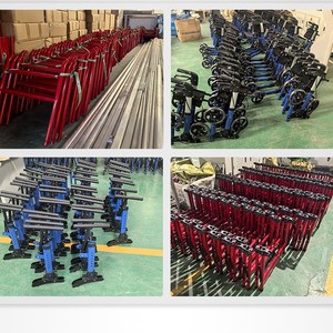 Age-friendly Four-wheeled <b>Walker</b> Red And Dark Gray Height Adjustable Manual <b>Walker</b> For Elderly Rehabilitation And <b>Disabled</b> Use - Product Image 1