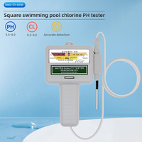 Testeur portable électronique de pH/Cl2 pour piscine CL002, détecteur de qualité de l'eau au chlore, pH-mètre carré OEM pH 7.2-7.8 Cl2