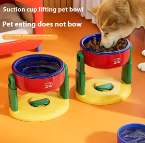 <span class=keywords><strong>Prix</strong></span> de gros bol haut anti-renversement coloré chats et chiens ventouse bol d'alimentation pour animaux de compagnie PP matériel amour Style mangeoires - Product Image 2