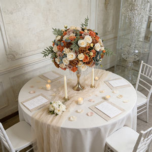 DKB - Bolas de Flores de Rosa Artificiales Realistas, Tacto Real, de Seda, para Centros de Mesa de Boda, Decoración de Mesa, Blanco, Rosa, Varios Tamaños - Product Image 1