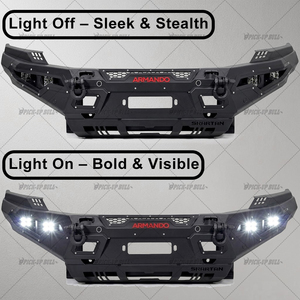 Paraurti Anteriore Armando in Acciaio Rinforzato per Fuoristrada, Compatibile con Ranger T7 T8 <span class=keywords><strong>Raptor</strong></span>, con Luci LED e Supporto per Verricello - Product Image 4