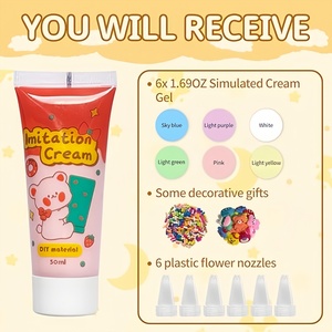 50ml Simulation crème adhésif Gel bricolage fouetté gâteau colle pour coque de téléphone à la main miroir bijoux accessoires pâte à modeler et <span class=keywords><strong>Slime</strong></span> - Product Image 2