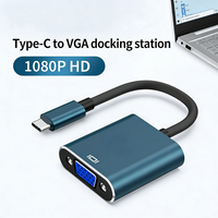 Adaptador Tipo-C a VGA 1080P/4K HD Compatible con Computadoras, Reproductores de DVD, Sistemas de Cine en Casa, Tarjetas Gráficas, Monitores Curvos, Televisores Inteligentes de 100 Pulgadas