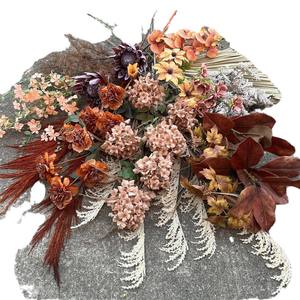 Automne rétro Maillard Style <span class=keywords><strong>fenêtre</strong></span> fleur Art décoration de mariage avec Tau Tau Tau Caramel couleur pâques fausse fleur en gros - Product Image 5