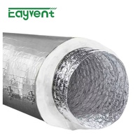 Conduit flexible en aluminium isolé avec laine de verre certifié CE, imperméable, facile à installer, pour système de ventilation HVAC, longueur personnalisée