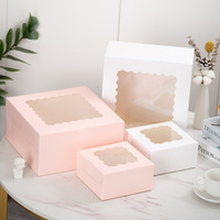 Boîte à gâteau carrée transparente avec fenêtre, qualité alimentaire, pour biscuits, muffins, pâtisseries, et friandises croustillantes en forme de flocon de neige